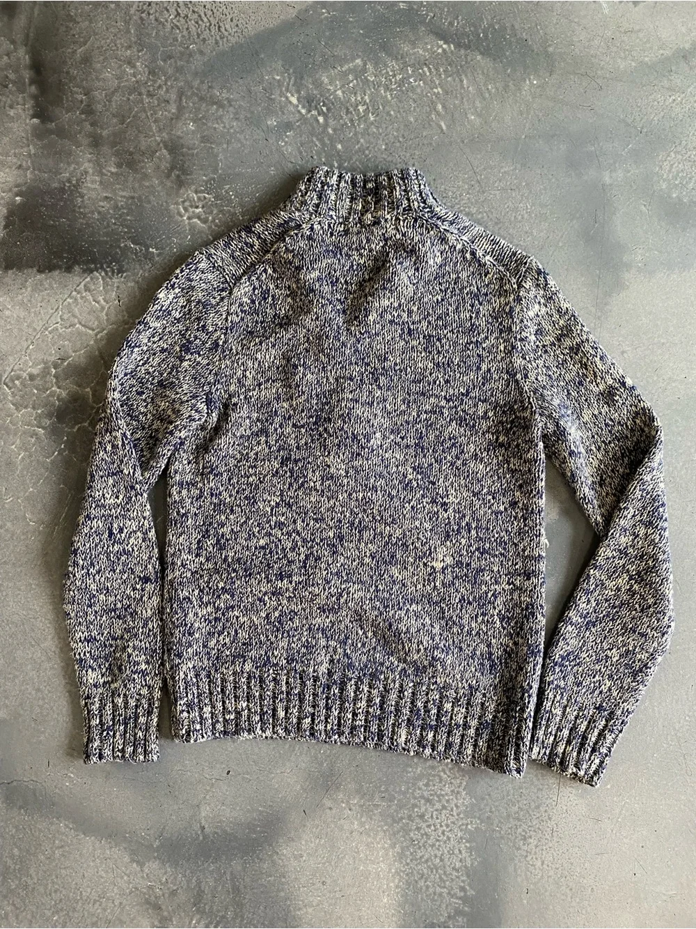 Polo Ralph Lauren Henley Sweaters Cozy Heathered Blue Mock Neck Sz S Men’s